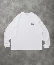 ワンポイントロゴ刺繍ロンT / ロンT 刺繍 ロゴ クルーネック ワンポイント 長袖 ホワイト