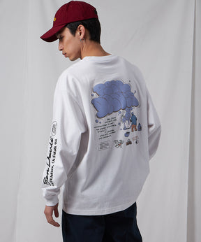 BUBBLE L/S TEE[WIDE] / ロンT 長袖 ワンポイント ワイドシルエット ホワイト