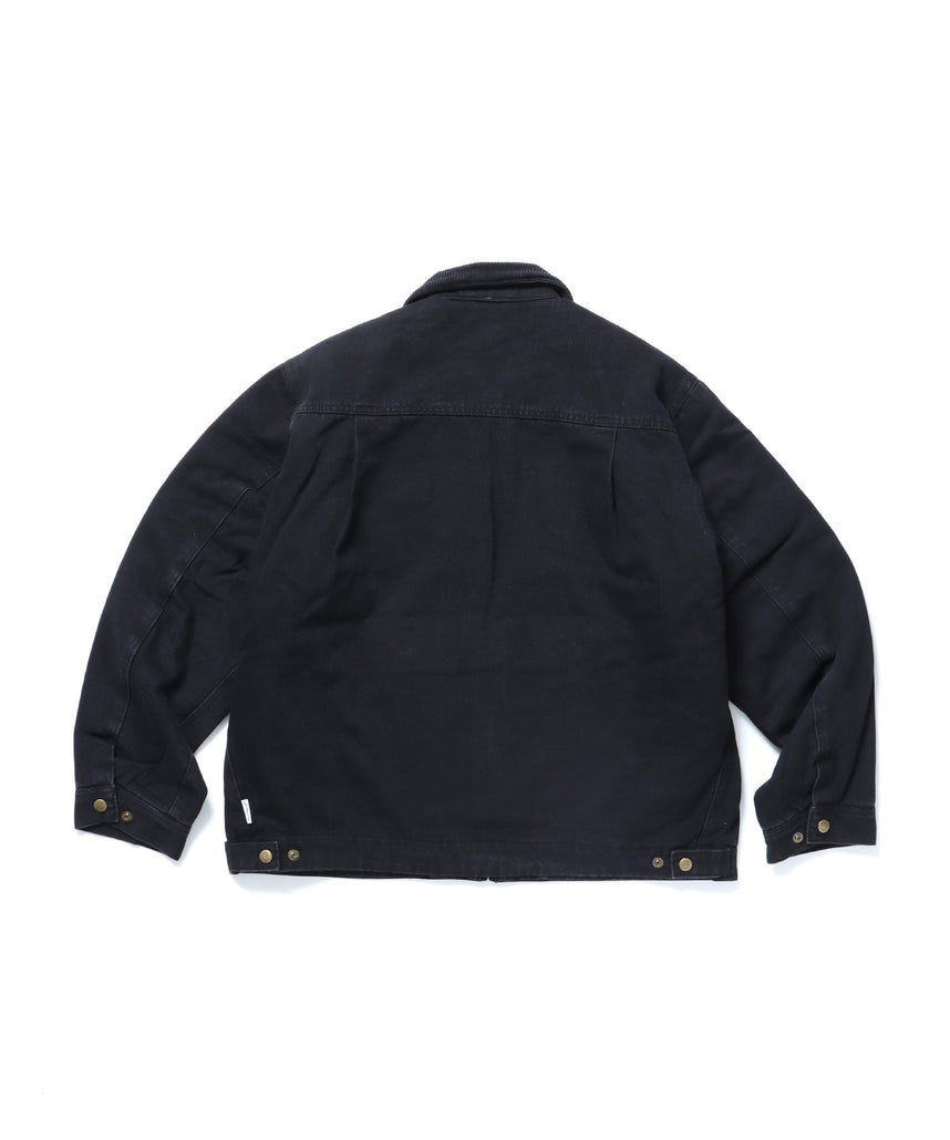 WORKERS JACKET / ダック地 オーバーサイズ 中綿 シティガール シティボーイ シンプル ワンポイント ブラック