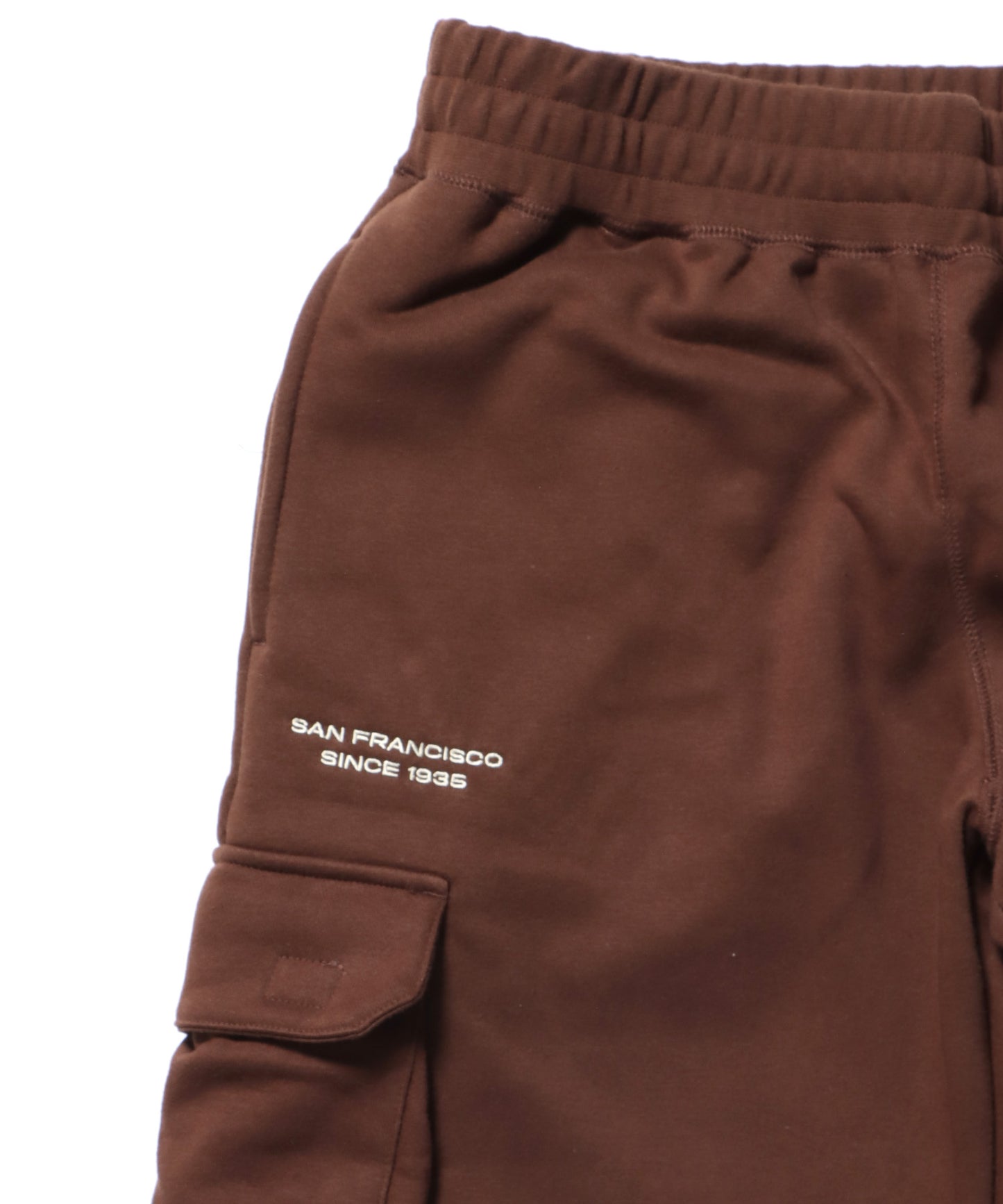 CARGO POCKET SWEATPANTS / ワイドシルエット ドローコード 刺繍 シティガール シティボーイ 裏起毛 ブラウン