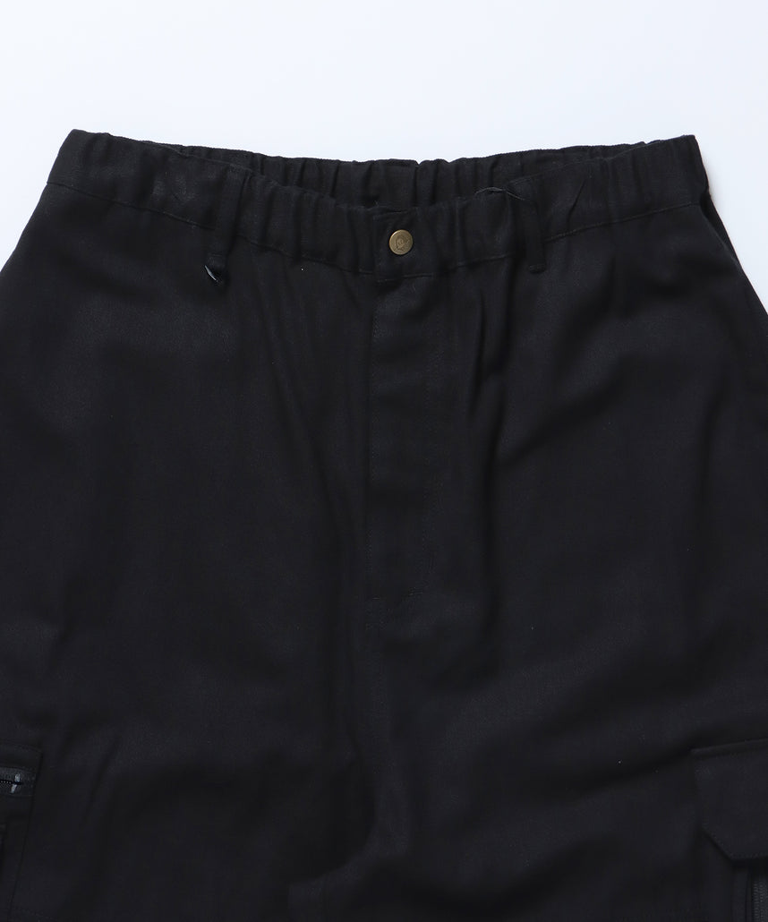 THESE DAYS TECH CARGO PANTS / ワイドテーパード 裾ドローコード ブラック