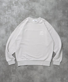 ヘビーウエイトワンポイント刺繍スウェット / スウェット トレーナー 裏毛 クルーネック ワンポイント ライトグレー