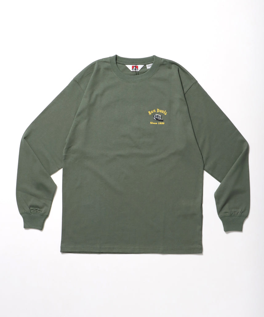 THEATER EMBRO L/S TEE[REG] / ロンT 長袖 ワンポイント レギュラーサイズ 刺繍 グリーン