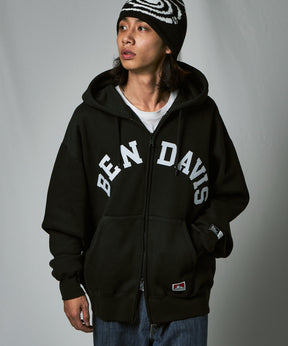 THOSE DAYS ZIP HOODIE / オーバーサイズ 裏起毛 パーカー ジップ フード ブラック