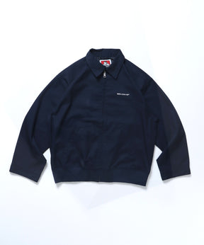 EISENHOWER ZIP JACKET / ワイドシルエット シンプル フルジップ ジャケット ワンポイント ネイビー