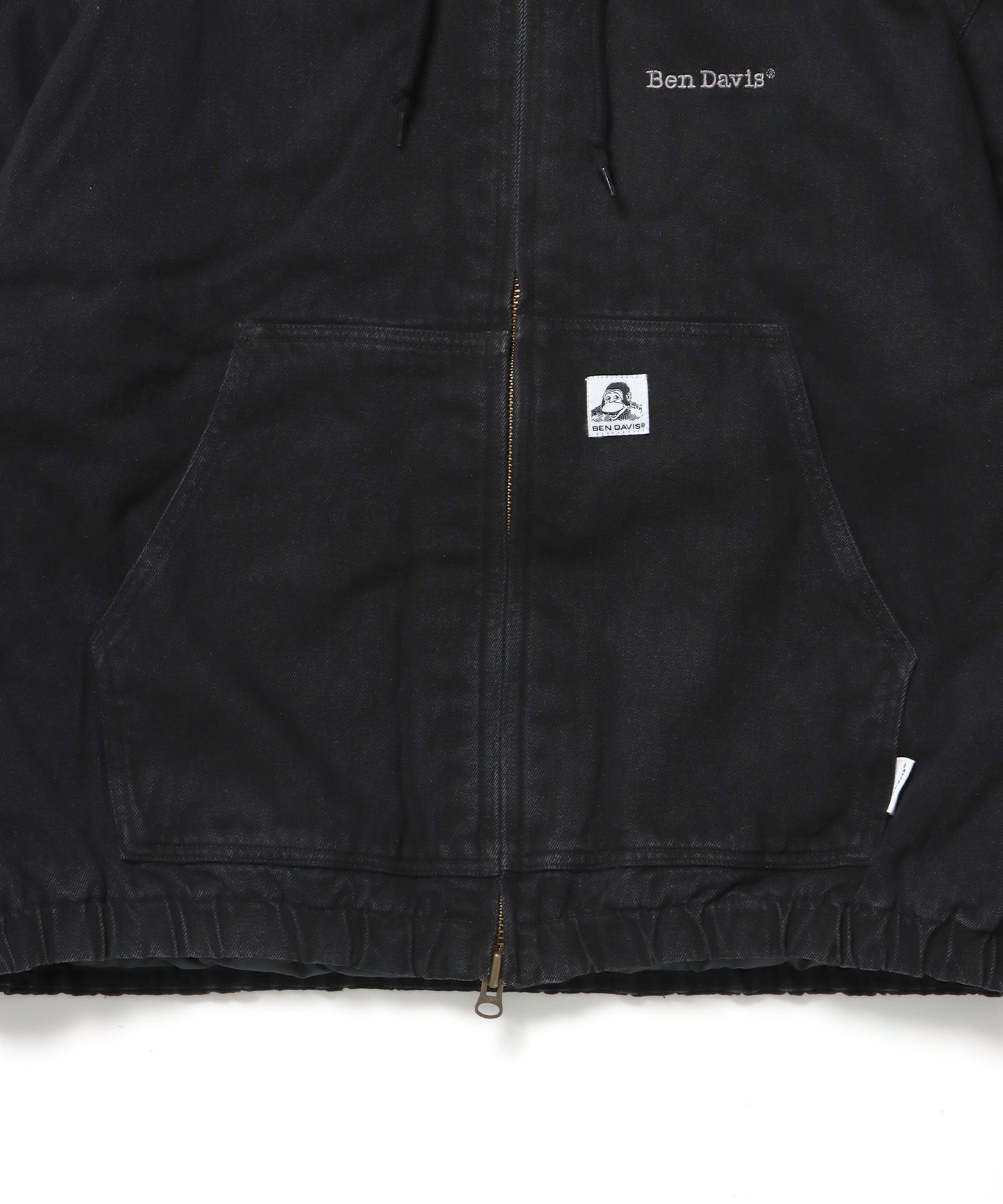 WORKERS PARKA / ジップパーカー フーディ 中綿 キルト ワークジャケット ダブルジップ ブラック