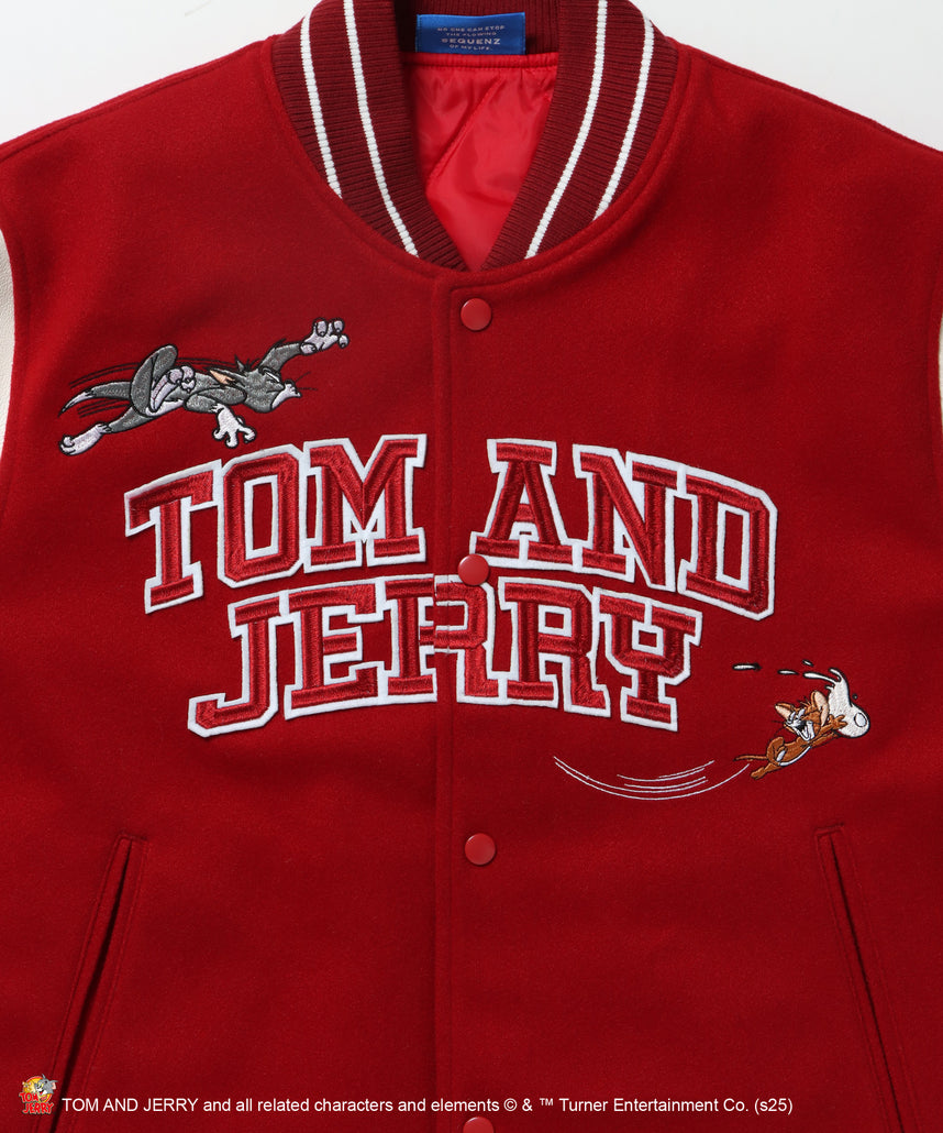 TJ 2025 STADIUM JACKET / オーバーサイズ ビッグシルエット 刺繍 アウター ジャケット レッド