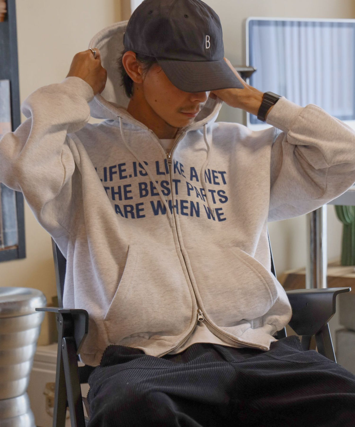 モデル：H178 Size:Mアッシュグレー