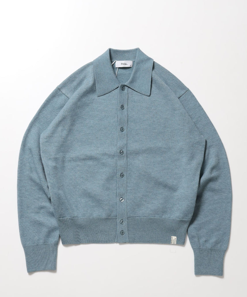 クラシックロゴネームポロニットカーディガン / ニット カーディガン ポロ ポケット 無地 長袖 ユニセックス