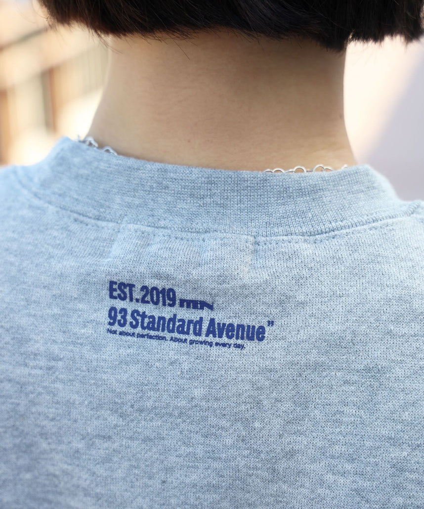 ヘビーウエイトヴィンテージロゴスウェット / スウェット クルーネック ワンポイント刺繍 裏起毛 ユニセックス ロゴ グレー