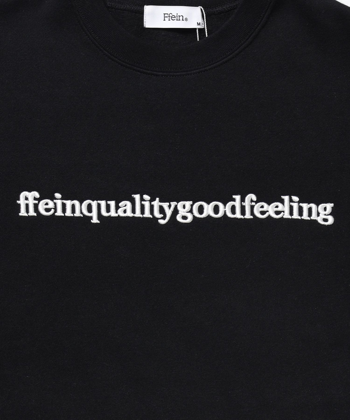 ヘビーウエイトセンター3D刺繍ロゴスウェット / スウェット クルーネック ロゴ刺繍 裏起毛 ユニセックス ブラック
