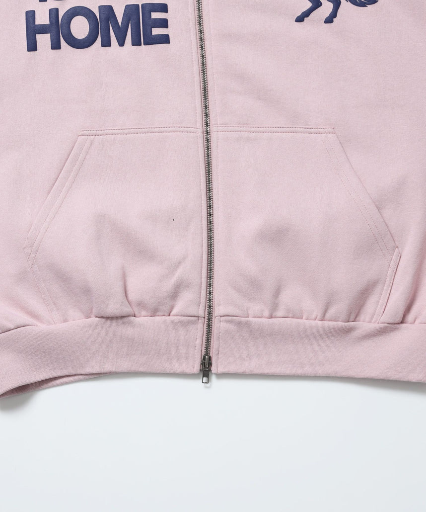 HOMEホースロゴプリントジップパーカー / sqnzU horse logo zip p/k