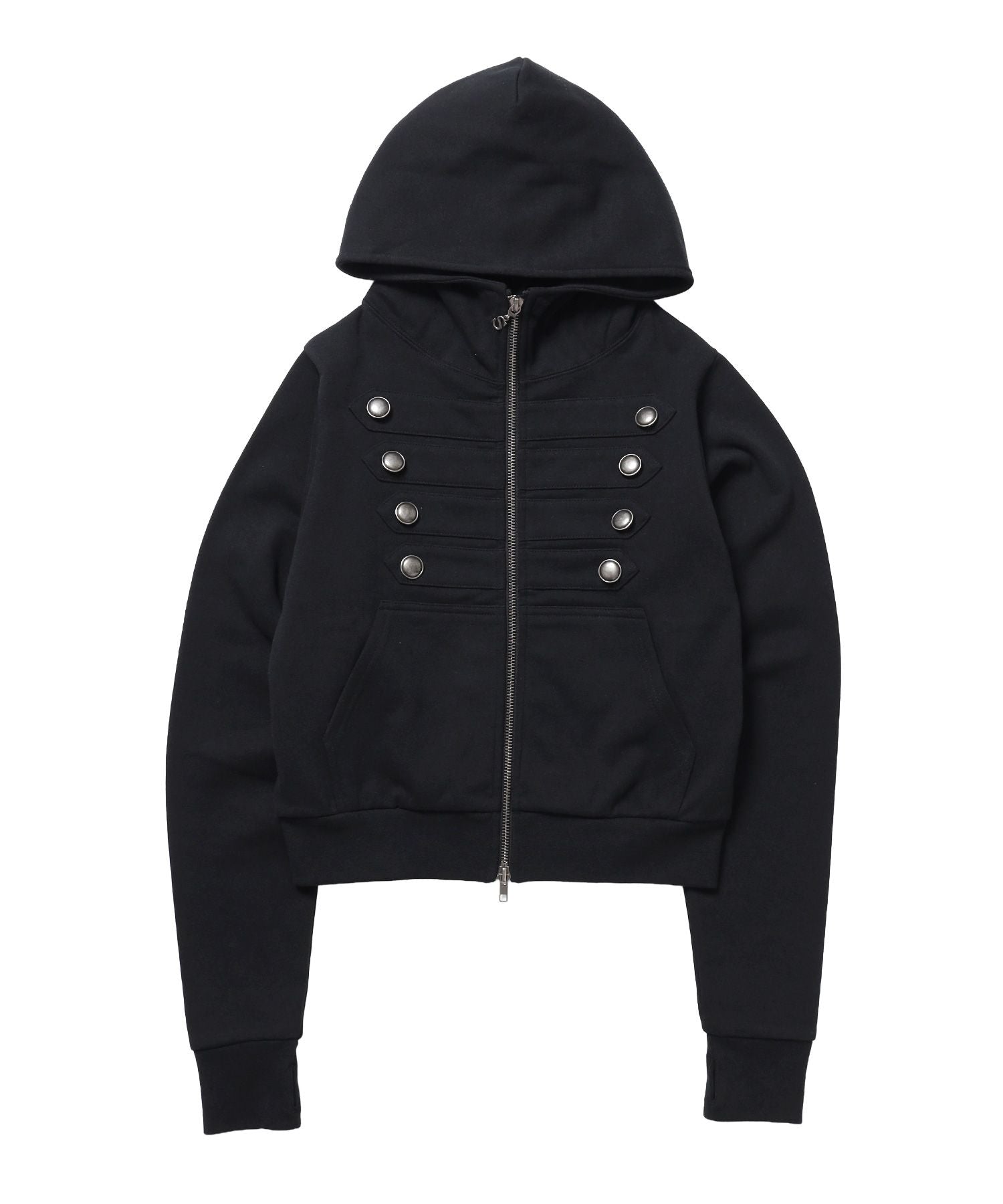 【SEQUENZ（シークエンズ）】※WEB限定 / ナポレオンハイネックジップパーカー / sqnzW napoleon fit zip p/k ブラック