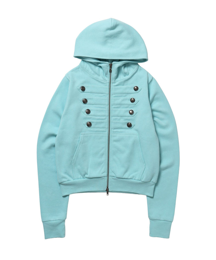 【SEQUENZ（シークエンズ）】※WEB限定 / ナポレオンハイネックジップパーカー / sqnzW napoleon fit zip p/k ターコイズブルー