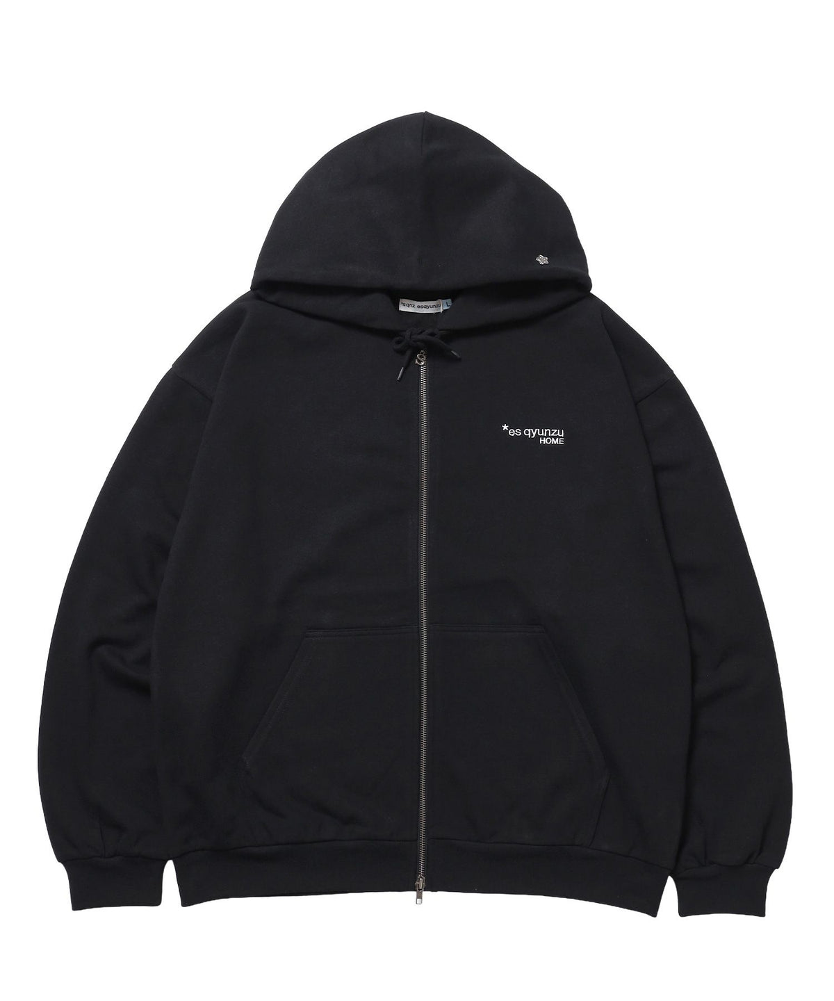 【SEQUENZ（シークエンズ）】※WEB限定 / es HOMEロゴ裏起毛ジップパーカー / sqnz logo zip p/k ブラック