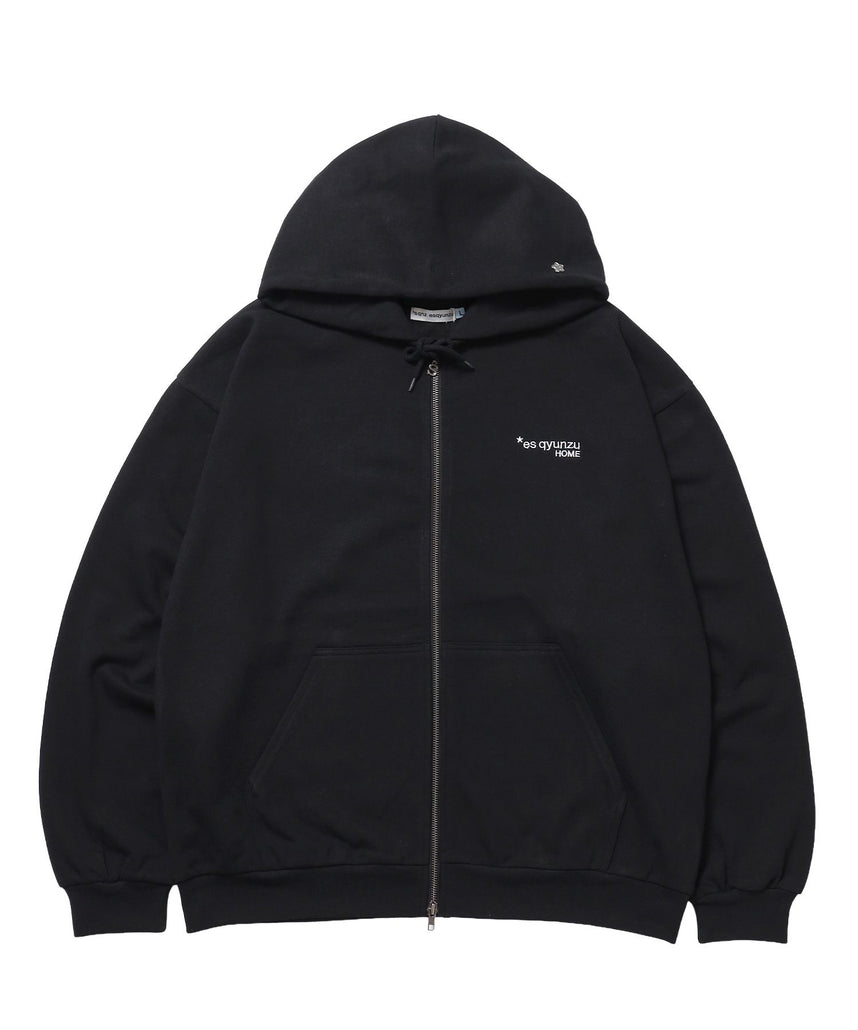 【SEQUENZ（シークエンズ）】※WEB限定 / es HOMEロゴ裏起毛ジップパーカー / sqnz logo zip p/k ブラック