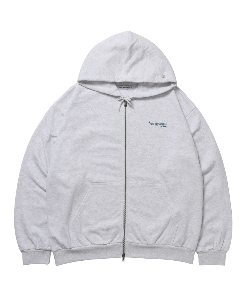 【SEQUENZ（シークエンズ）】※WEB限定 / es HOMEロゴ裏起毛ジップパーカー / sqnz logo zip p/k アッシュグレー
