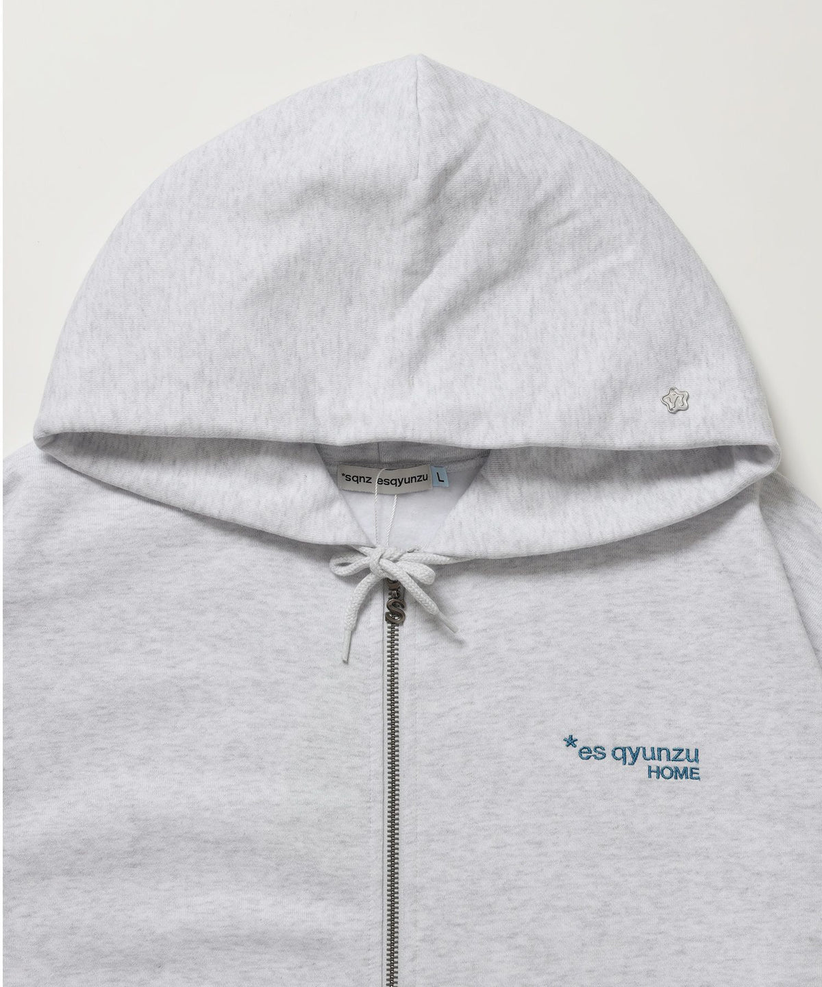 ※WEB限定 / es HOMEロゴ裏起毛ジップパーカー / sqnzU basic logo zip p/k アッシュグレー