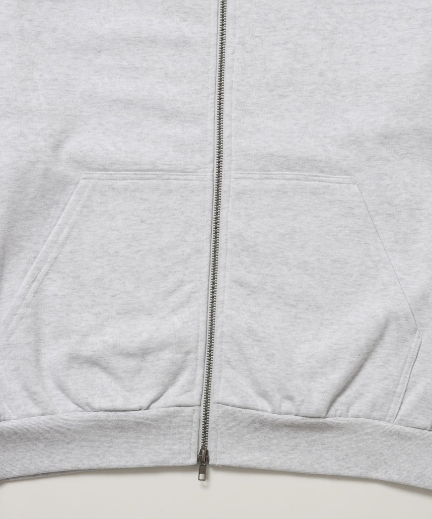 ※WEB限定 / es HOMEロゴ裏起毛ジップパーカー / sqnzU basic logo zip p/k アッシュグレー