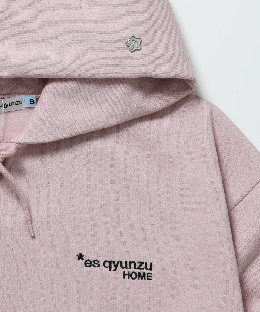 ※WEB限定 / es HOMEロゴ裏起毛ジップパーカー / sqnzU basic logo zip p/k ピンク
