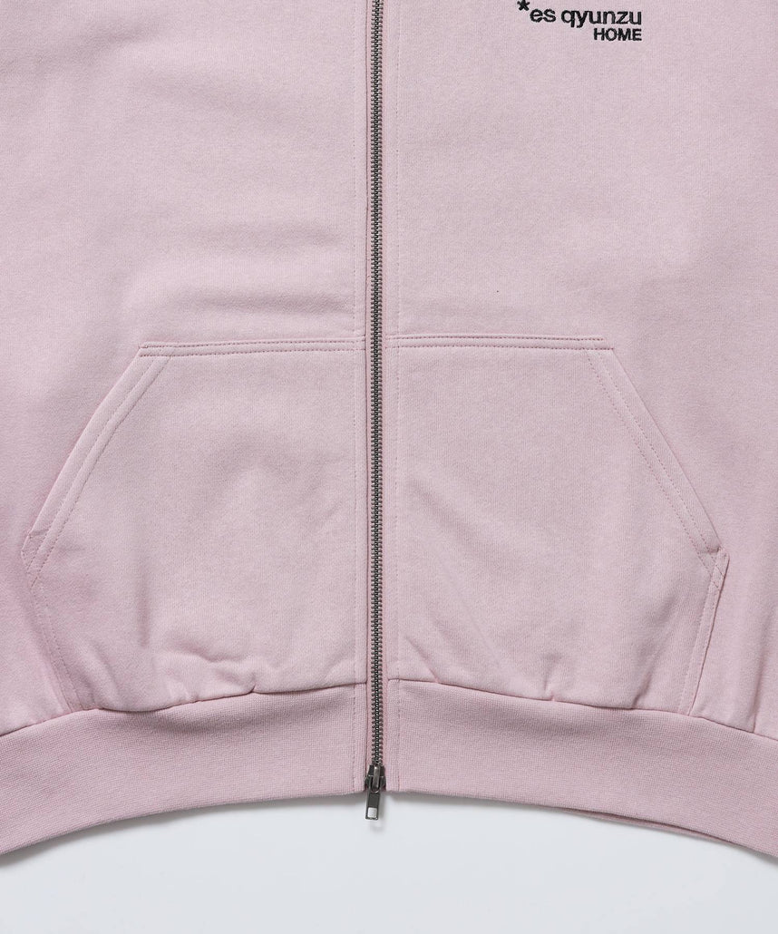 ※WEB限定 / es HOMEロゴ裏起毛ジップパーカー / sqnzU basic logo zip p/k ピンク