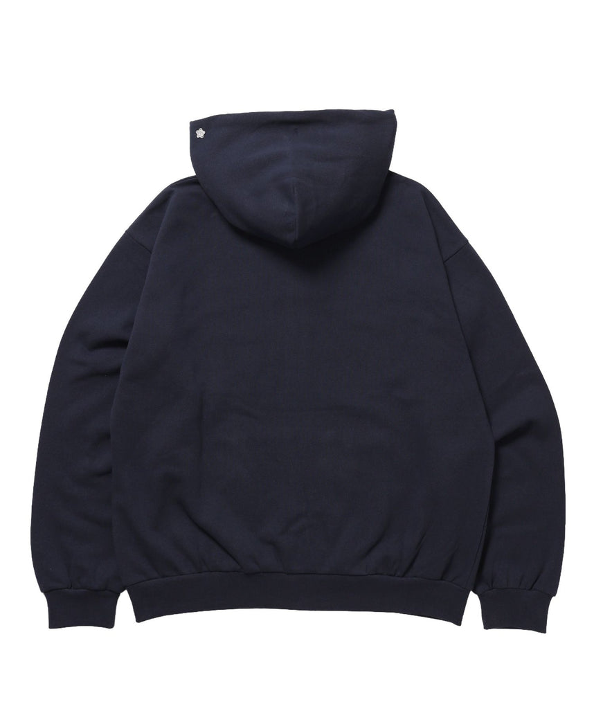 ※WEB限定 / es HOMEロゴ裏起毛ジップパーカー / sqnzU basic logo zip p/k ネイビー