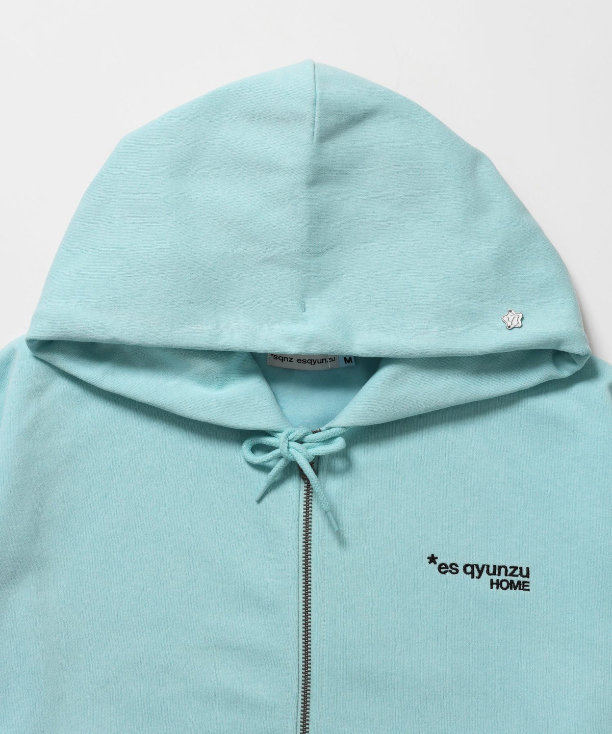 ※WEB限定 / es HOMEロゴ裏起毛ジップパーカー / sqnzU basic logo zip p/k ターコイズブルー