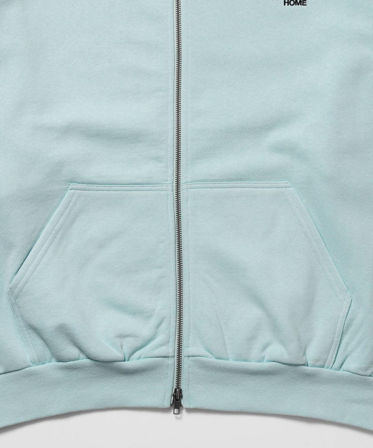 ※WEB限定 / es HOMEロゴ裏起毛ジップパーカー / sqnzU basic logo zip p/k ターコイズブルー