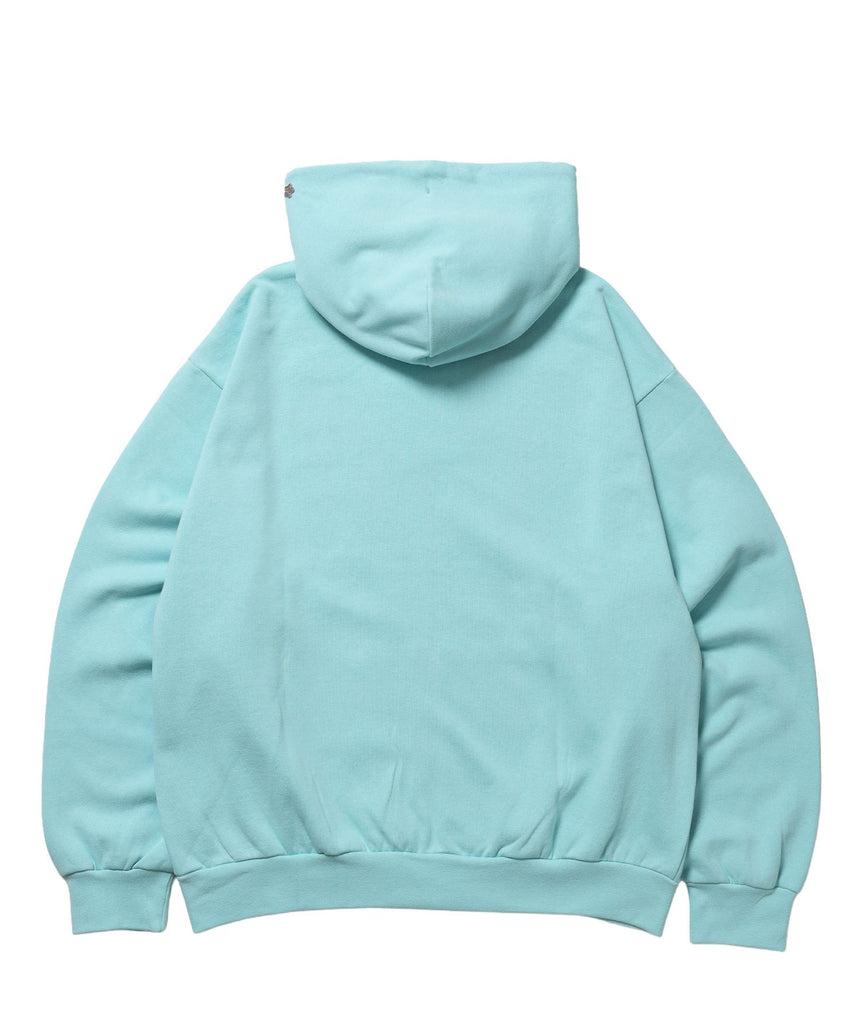 ※WEB限定 / es HOMEロゴ裏起毛ジップパーカー / sqnzU basic logo zip p/k ターコイズブルー