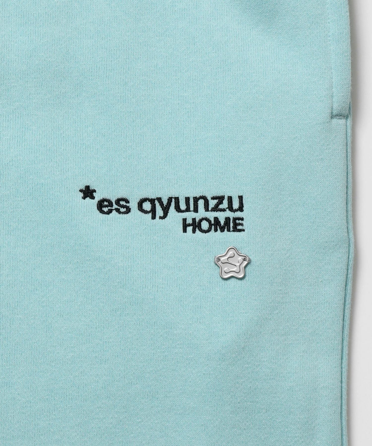 ※WEB限定 / es HOMEロゴ裏起毛スウェットパンツ / sqnzU basic logo sweat pants ターコイズブルー