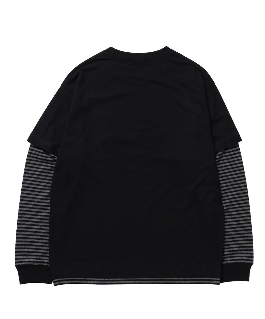 ぼかしプリントフェイクレイヤードロンT / sqnzU fake layered l/s tee