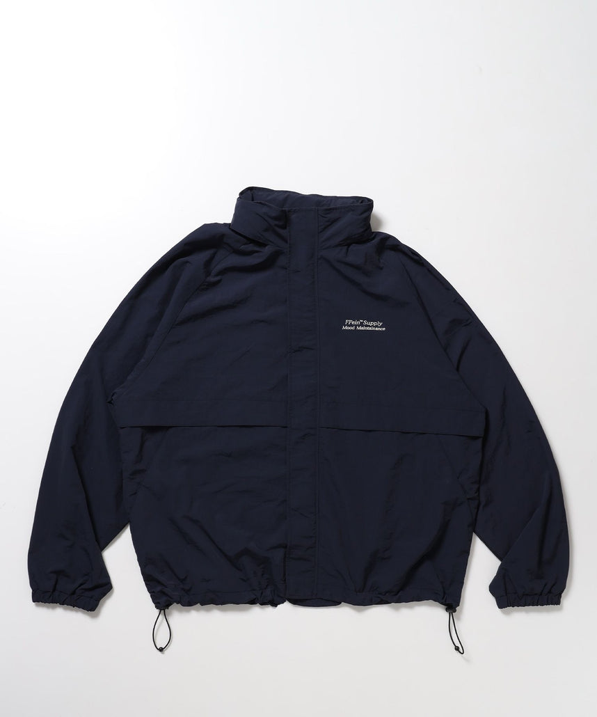 【FFEIN(フェイン)】【撥水加工】FFEIN(フェイン)2WAY フード収納ナイロンブルゾン / ナイロン 2WAYアウター 撥水加工 ジャケット 刺繍 ユニセックス ネイビー