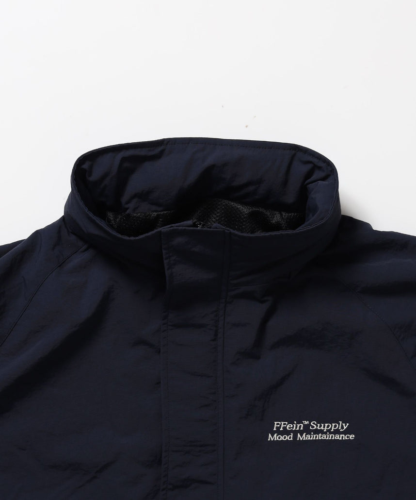 【撥水加工】FFEIN(フェイン)2WAY フード収納ナイロンブルゾン / ナイロン 2WAYアウター 撥水加工 ジャケット 刺繍 ユニセックス
