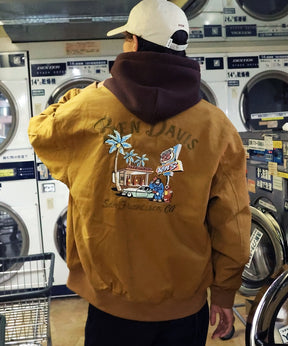 COTTON DUCK SOUVENIR JACKET / スーベニア 刺繍 フライトジャケット ユニセックス 裏地付き アウター ベージュ