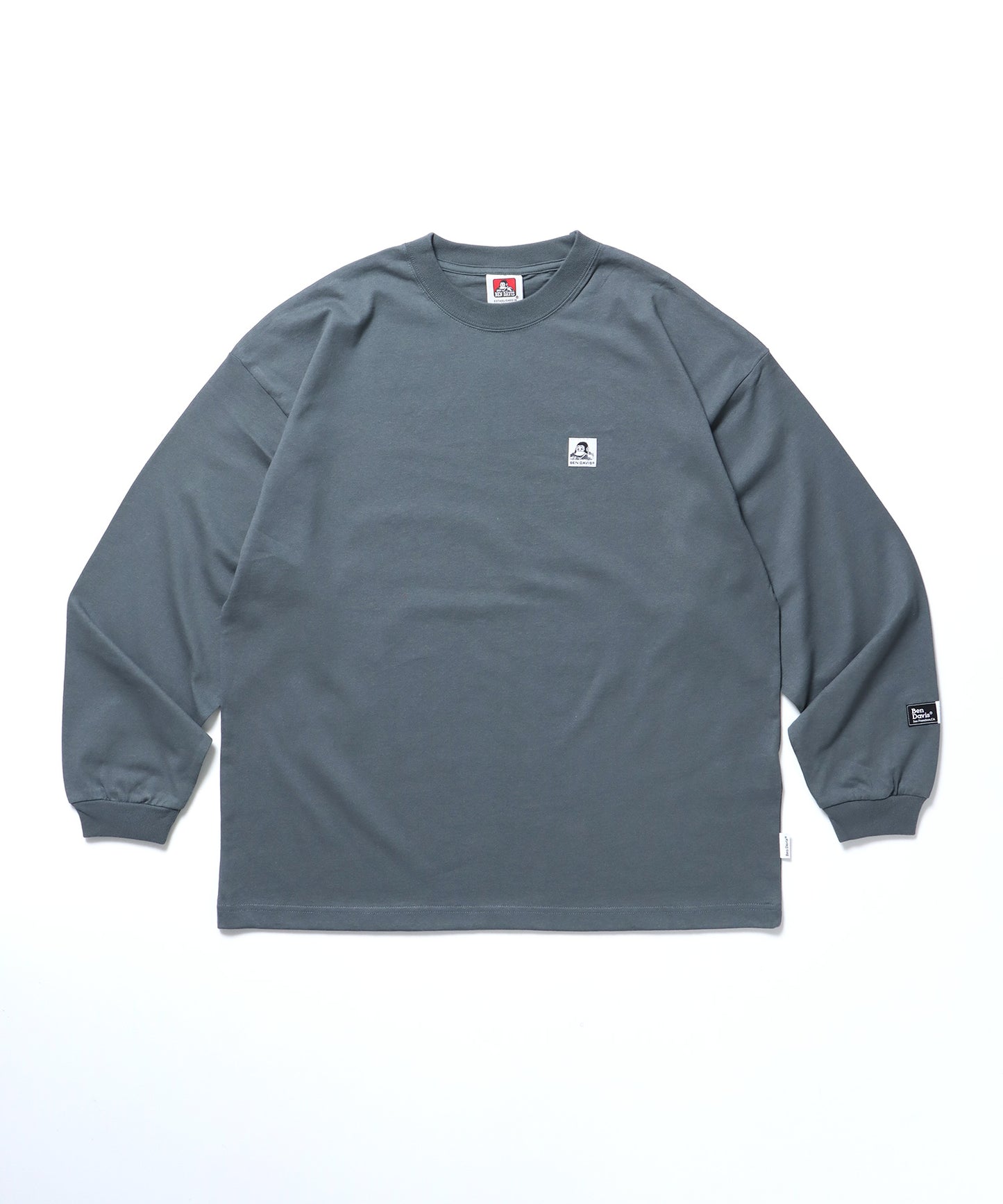 BD LOGO L/S TEE WIDE / 長袖 オーバーサイズ ワンポイント シンプル ネーム グレー