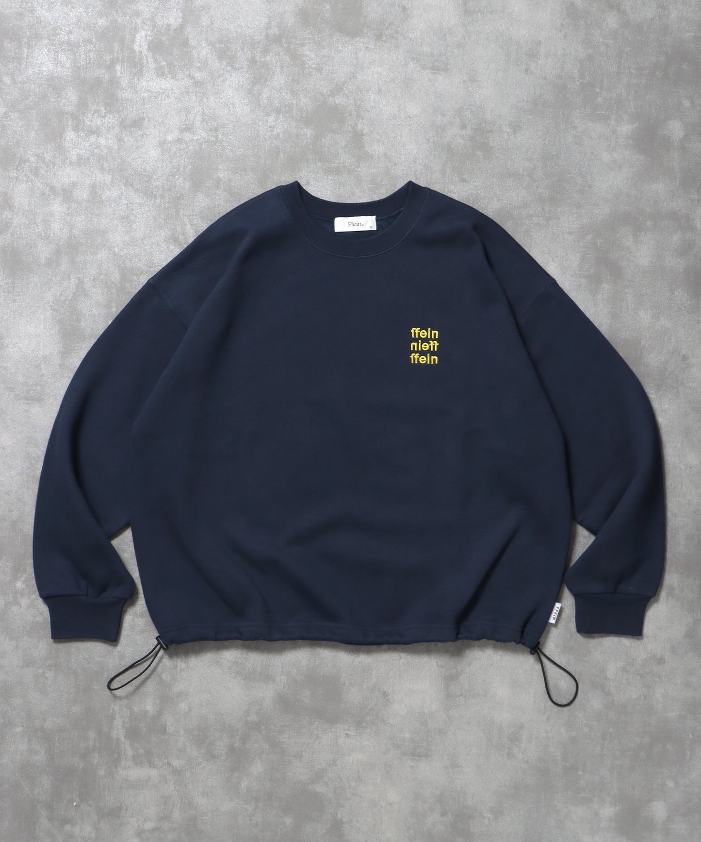 ヘビーウエイト3段ロゴドローコード付スウェット / スウェット トレーナー ロゴプリント ドローコード 裏起毛 ネイビー