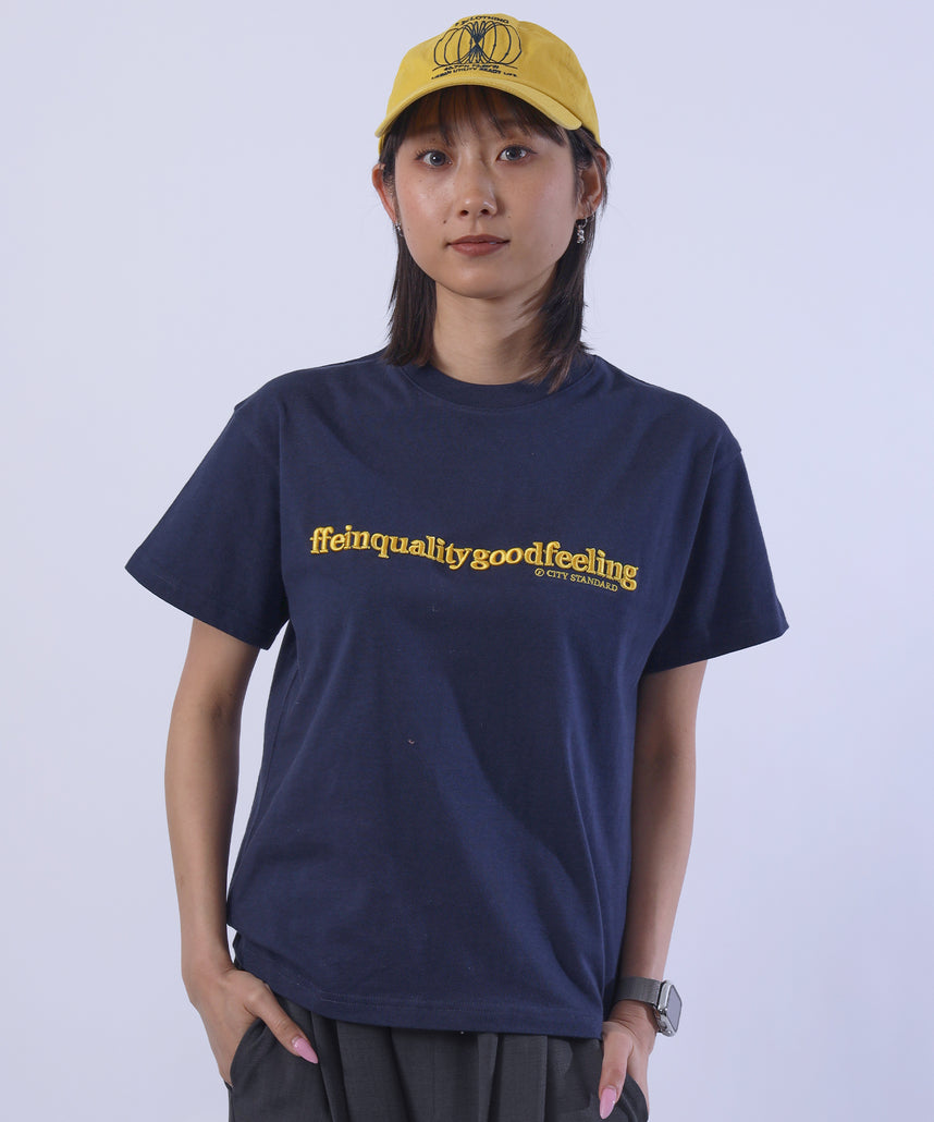 FFEIN(フェイン)】センターロゴ3D刺繍ショート丈Tシャツ / Tシャツ