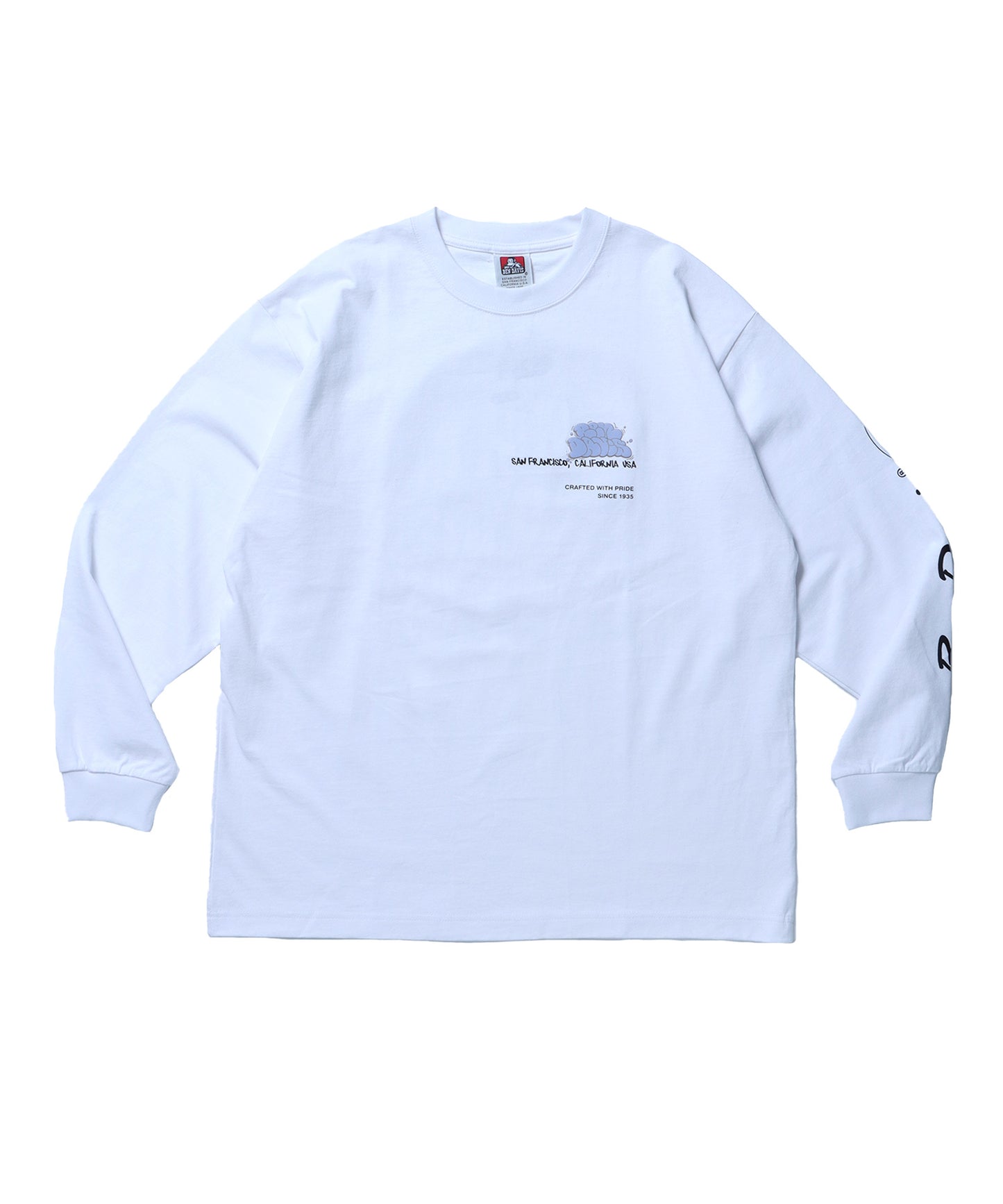 BUBBLE L/S TEE[WIDE] / ロンT 長袖 ワンポイント ワイドシルエット ホワイト
