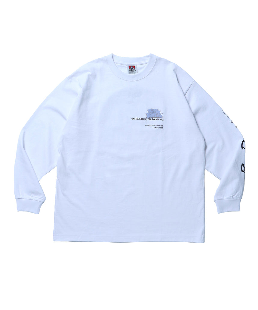 BUBBLE L/S TEE[WIDE] / ロンT 長袖 ワンポイント ワイドシルエット ホワイト
