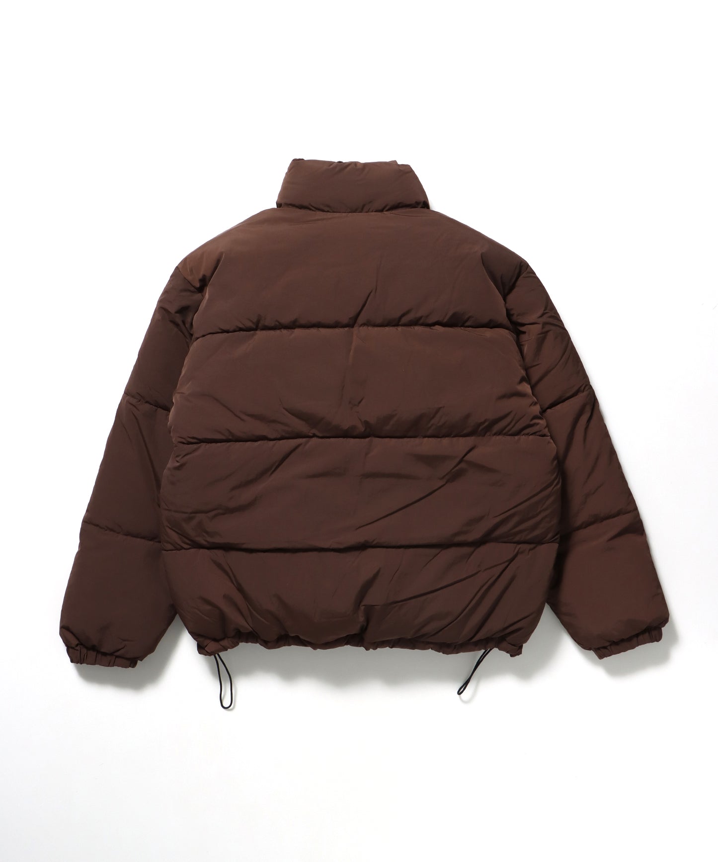 BD PUFFER JACKET / ダウン ジップ ドローコード ブラウン