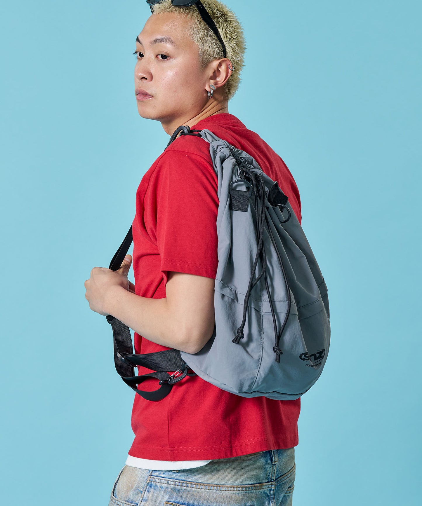 ※WEB限定 / ユニセックスナップサック / sqnz 2way knapsack グレー