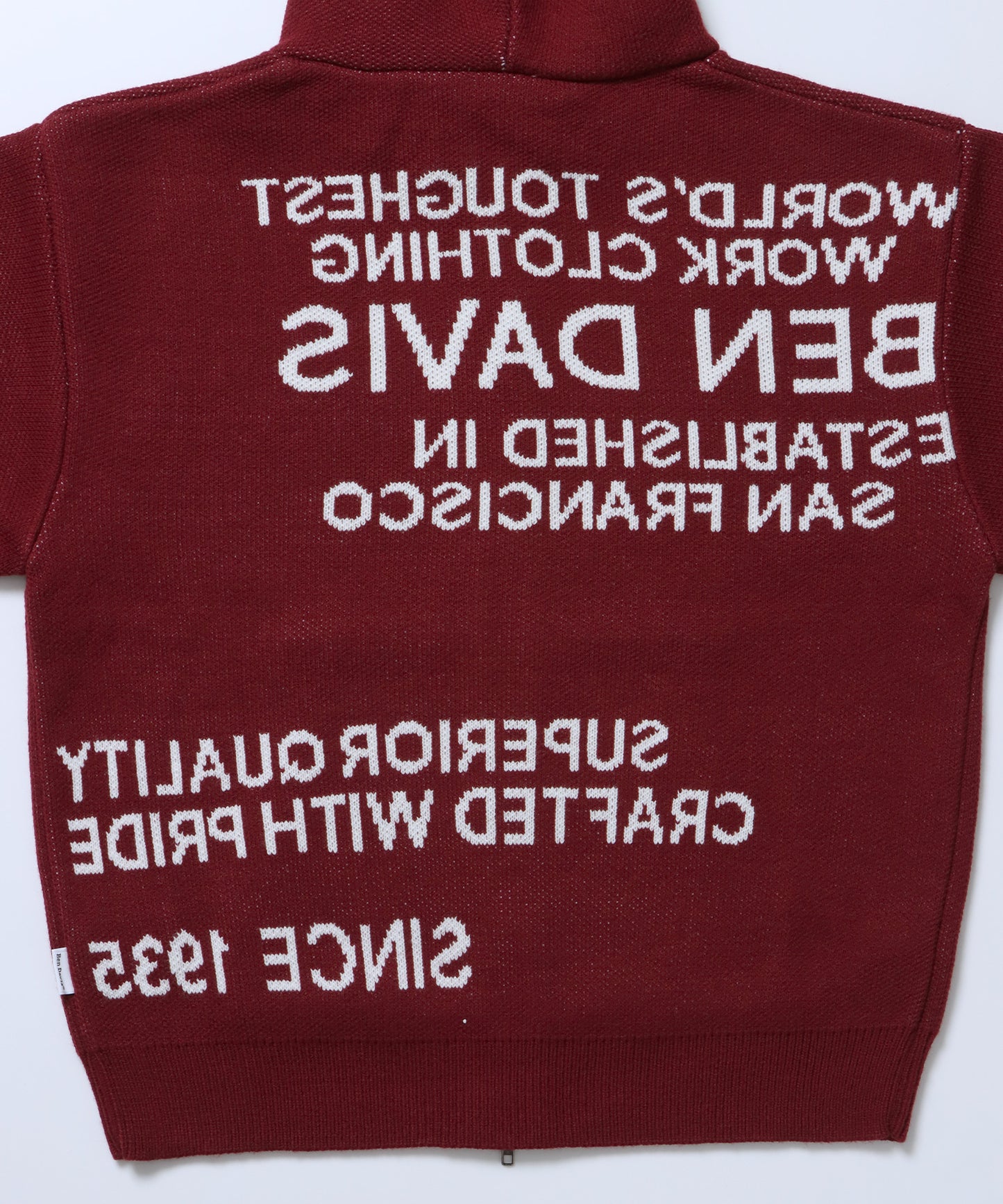 FAUX FUR TRIM KNIT JACKET / オーバーサイズ ニット ファー ジップパーカー フーディ ダブルジップ バーガンディー