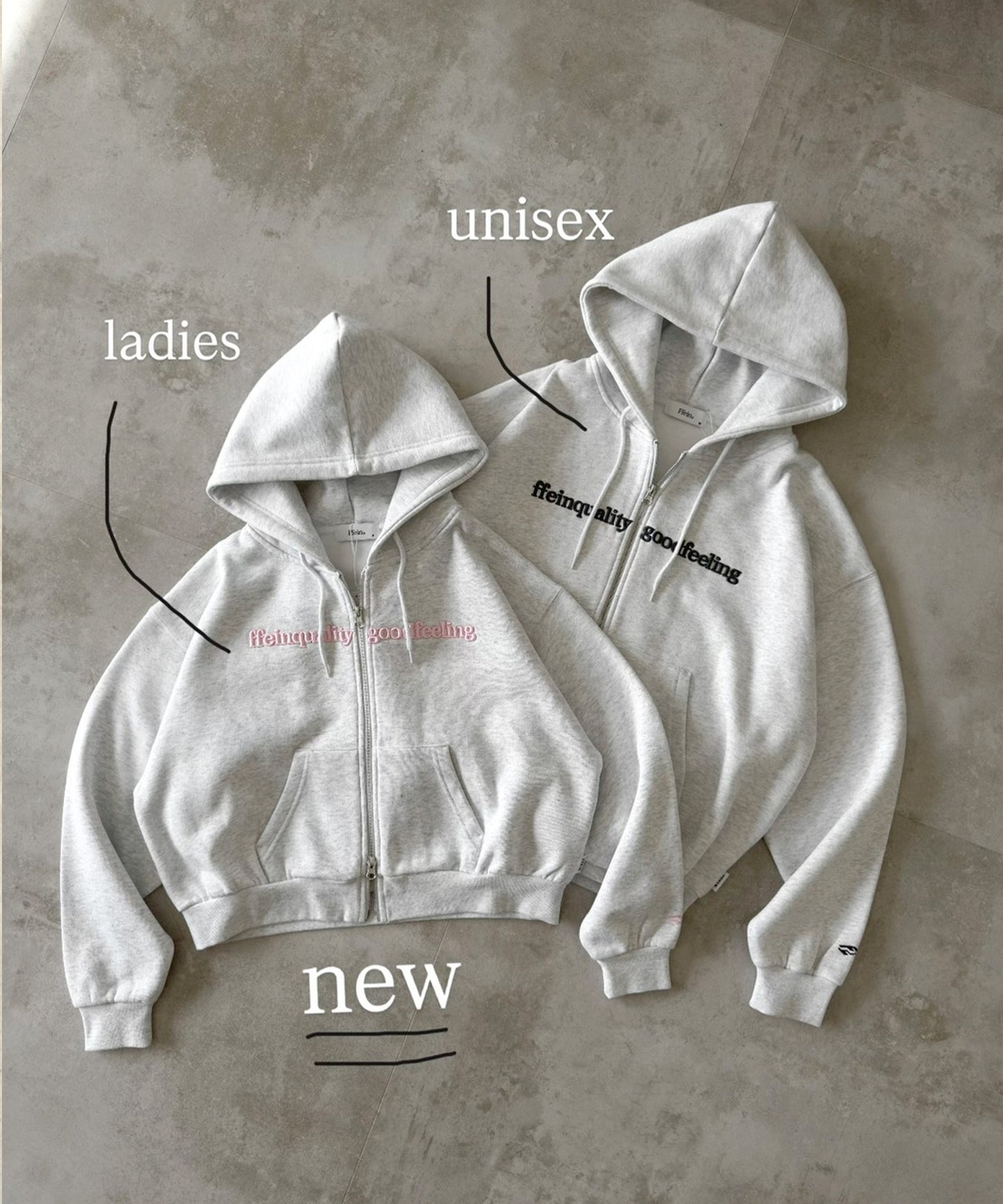 センター3D刺繍立体フードショート丈ZIPパーカー / レディース パーカー 裏起毛 ヘビーウエイト フーディ ダブルジップ 【短丈】 ブラック