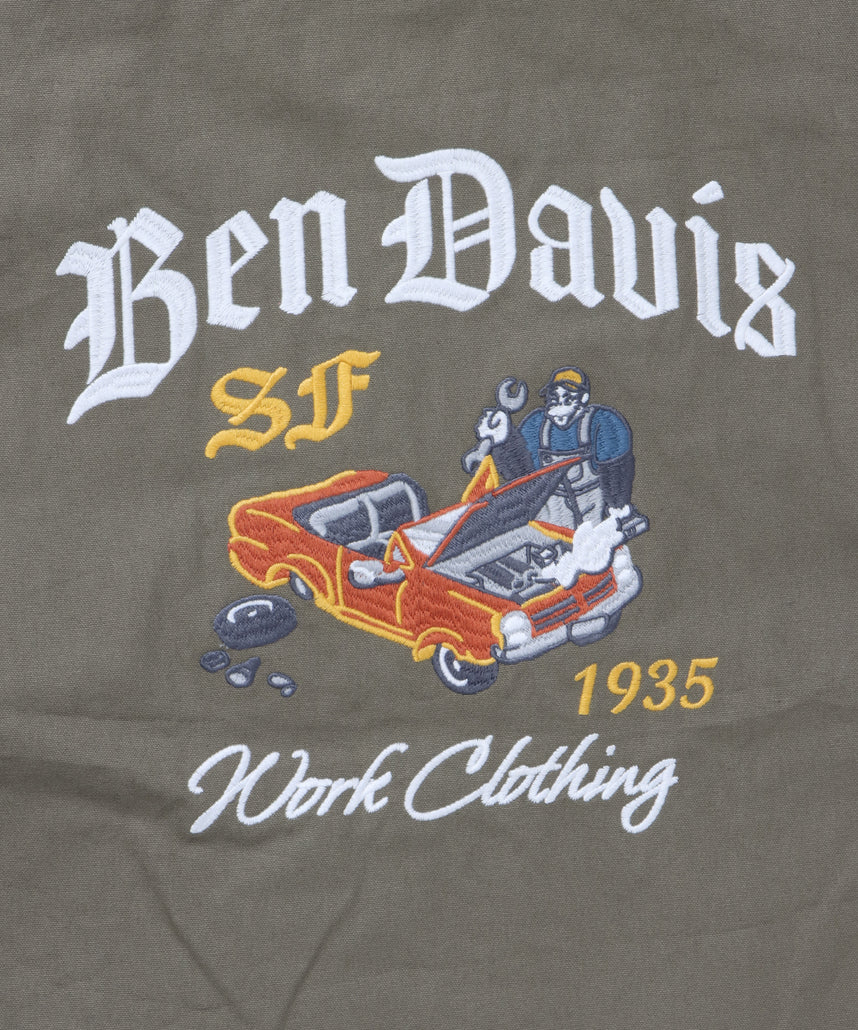 BEN DAVIS（ベンデイビス）】MECHANIC EMB RIBBED JACKET / ワーク