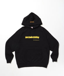 MID WEIGHT SWEAT HOODIE /パーカー ジップパーカー ダブルジップ 短丈 刺繍 プリント ブラック