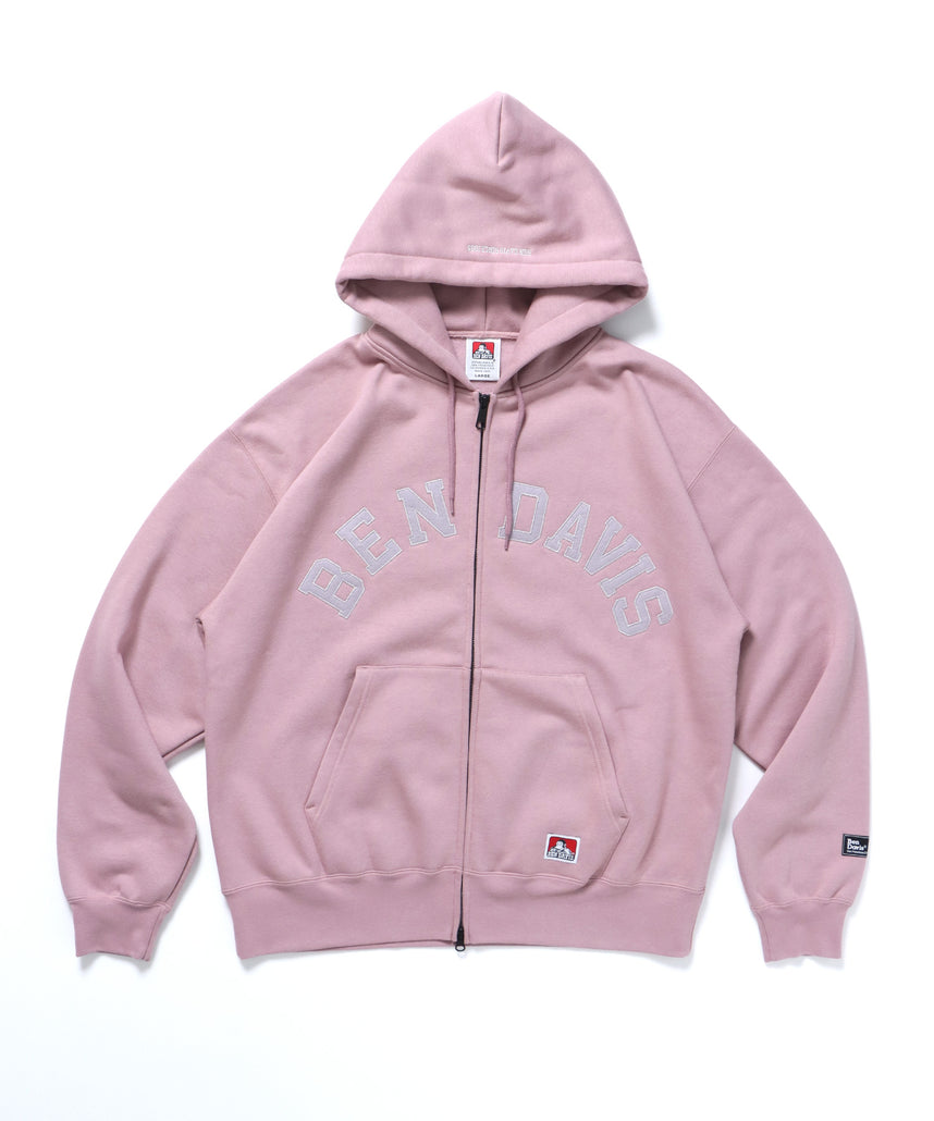 THOSE DAYS ZIP HOODIE / オーバーサイズ 裏起毛 パーカー ジップ フード ピンク