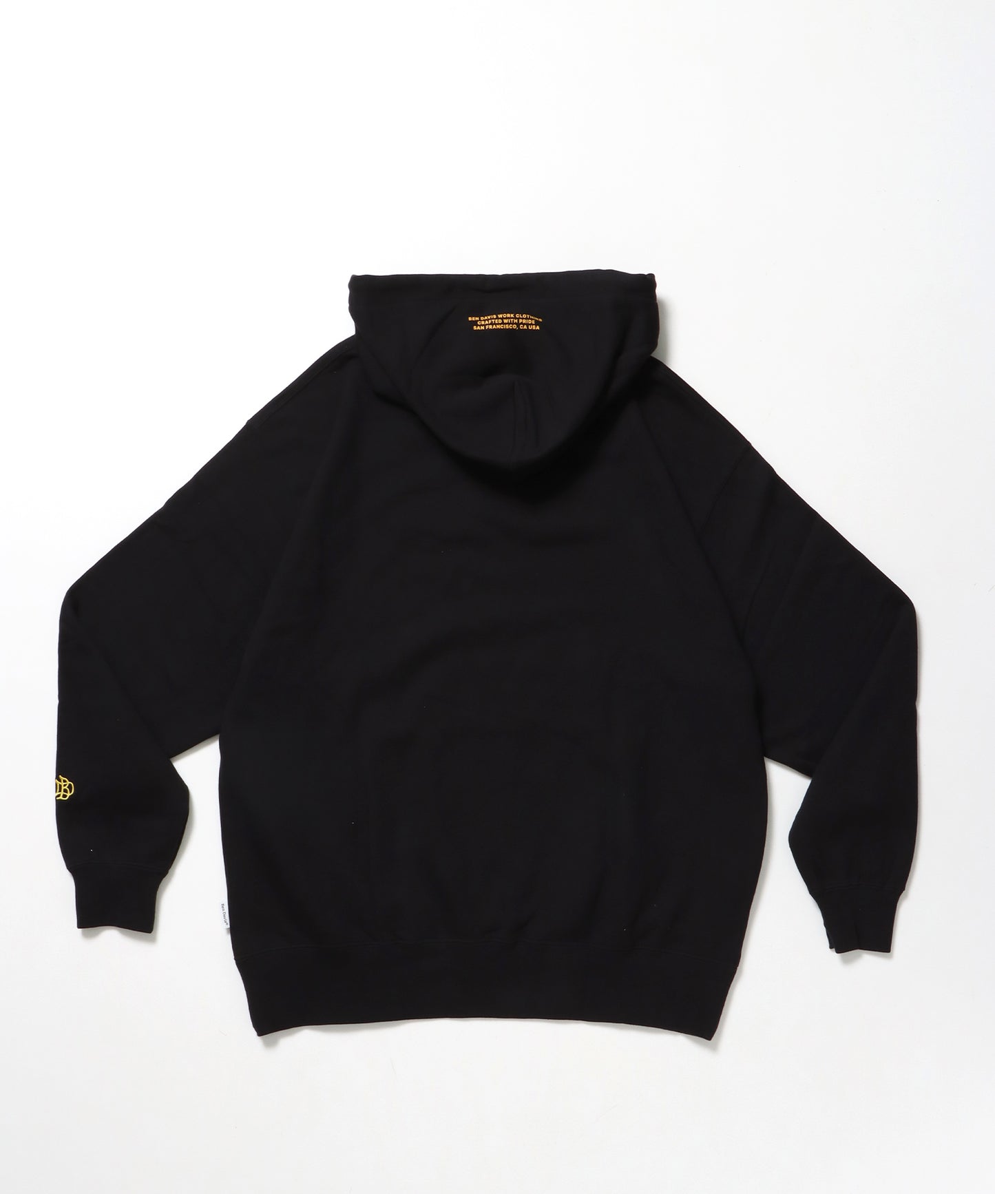 MID WEIGHT SWEAT HOODIE /パーカー ジップパーカー ダブルジップ 短丈 刺繍 プリント ブラック