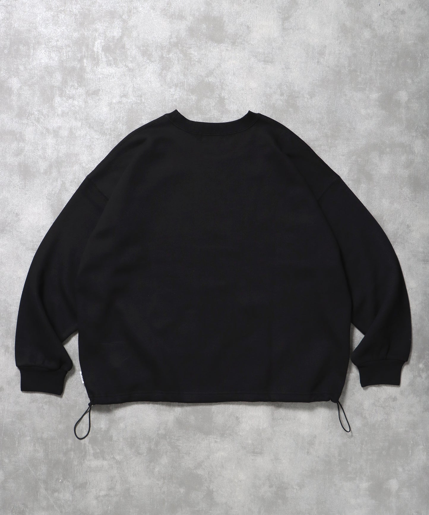 ヘビーウエイト3段ロゴドローコード付スウェット / スウェット トレーナー ロゴプリント ドローコード 裏起毛 ブラック