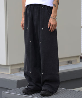 ダブルニーパギースウェットパンツ 12oz / ダブルニー スウェット 裏毛 パンツ リベット チャコール