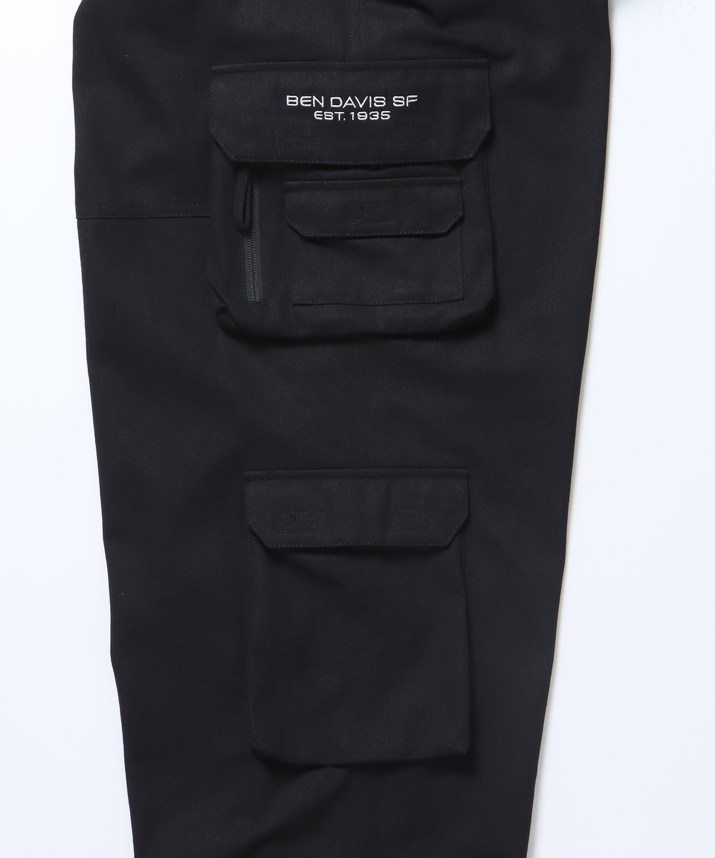 THESE DAYS TECH CARGO PANTS / ワイドテーパード 裾ドローコード ブラック